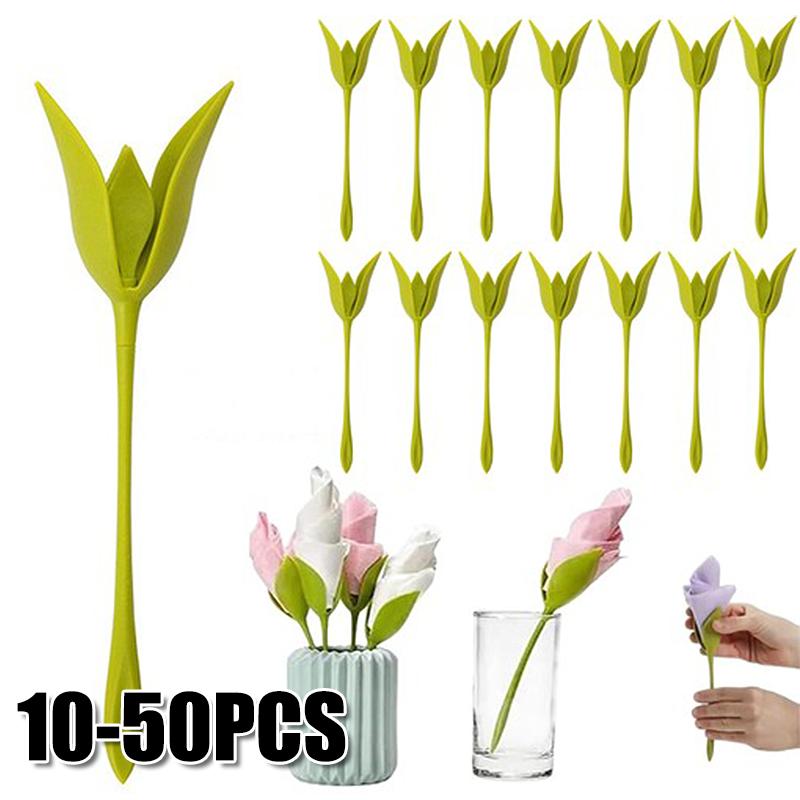 10PCS Elegant Floral Napkin Holders for Weddings Parties Daily Table Centerpieces Decorations Fashionable Napkin Rings Holder