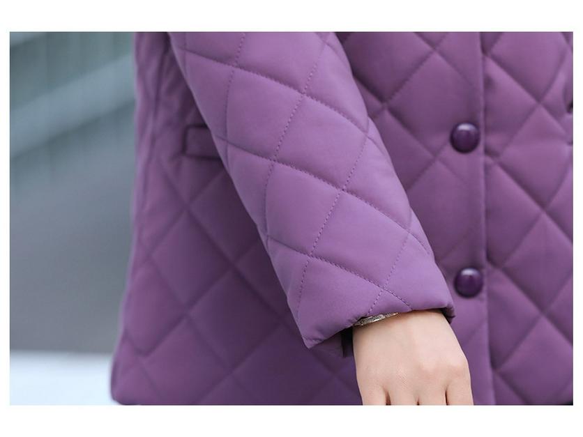 Women's Plush Winter Cotton Jacket with Warm Lambswool Imitation for Middle-aged & Elderly – Thickened Autumn/Winter Lapel Coat