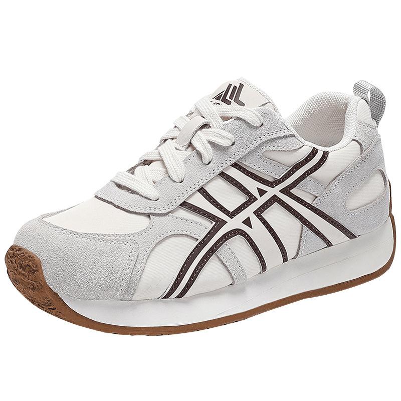 2025 Early Autumn New Forrest Gump Shoes Women's Casual Sports Dad Shoes Women's Platform Leather Breathable Comfortable Retro Jogging