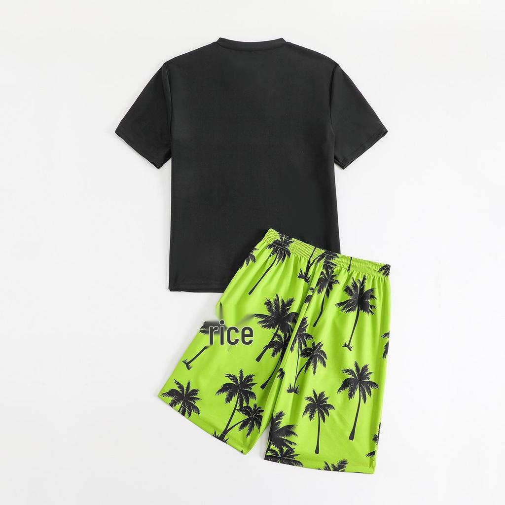 Chlapecká rychleschnoucí plavková souprava s ochranou proti slunci - Letní plážové šortky a plavky pro větší děti