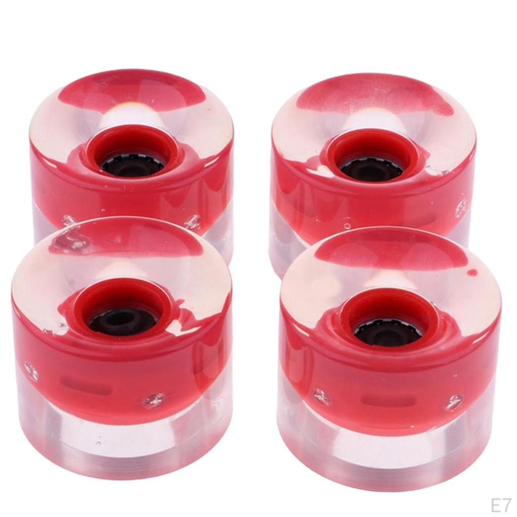 4 Pack PU Flashing Wheels 70mm 78a Replacement for Longboard Skateboard