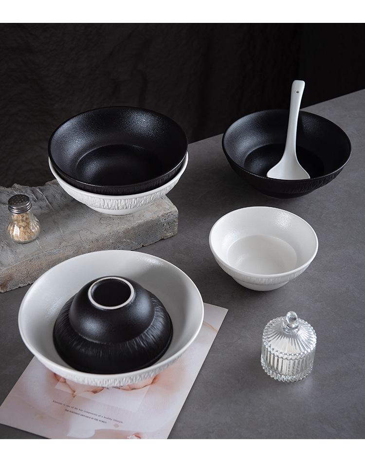 Premium Large Ramen & Luosifen Ceramic Bowl – Conical Hat Design for Noodles, Soup, Mixed Rice, Salad