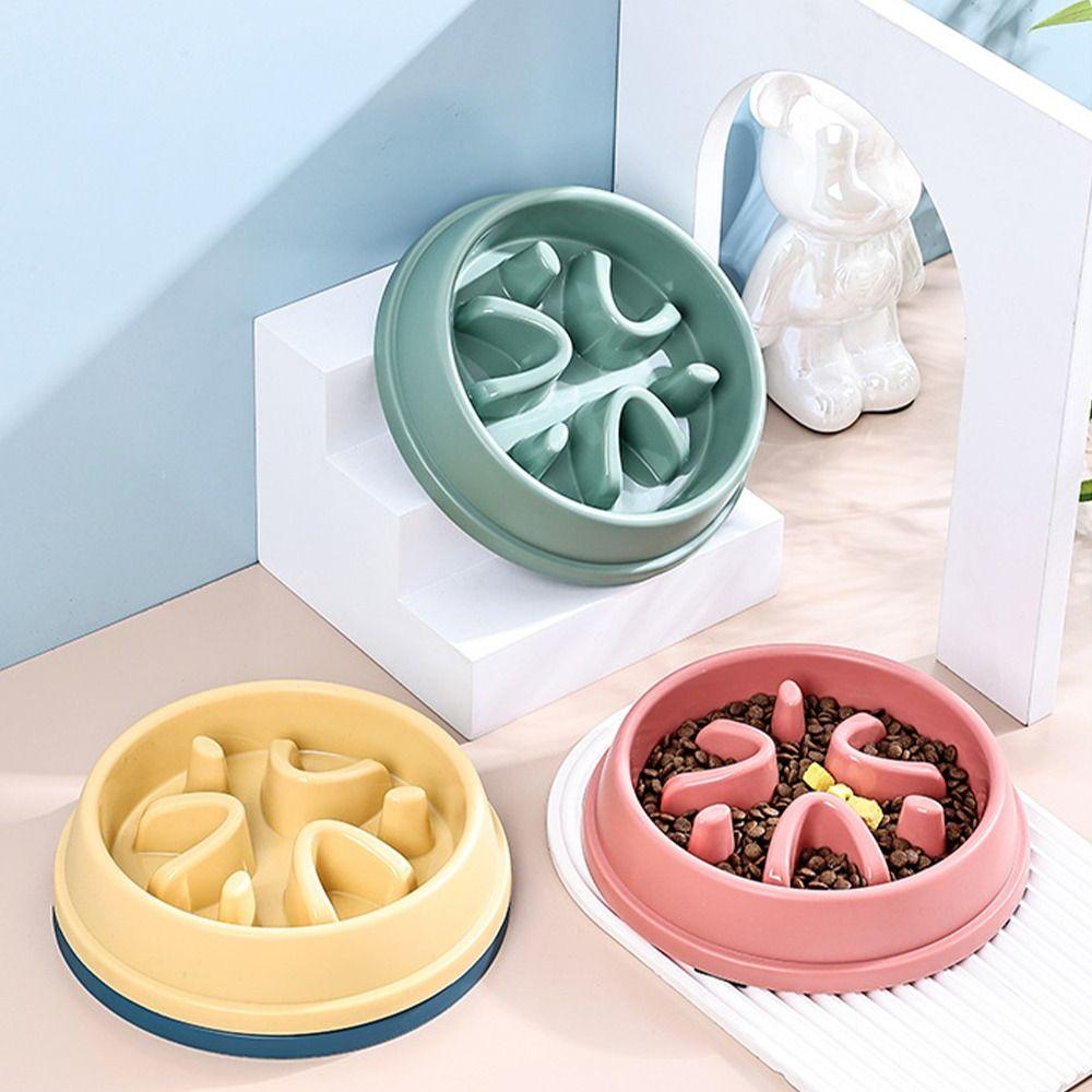 

Anti Choking Pet Feeding Basin Round Dog Feeder Pet Feeding Tool Cat Slow Food Bowl Water