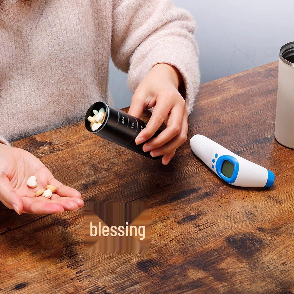 Compact Metal Weekly Pill Box for Travel and Elderly - Convenient, Sealed, Portable Storage