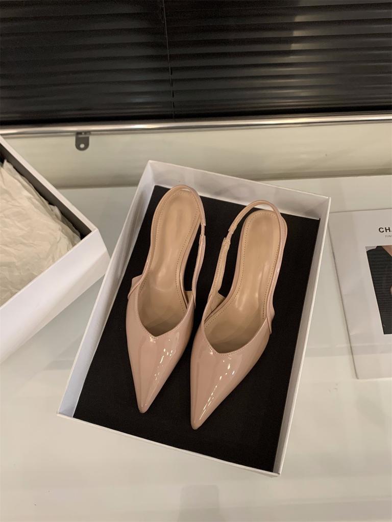 Thin heels silver high heels bag head sandals fairy shoes new spring temperament pointed single shoes