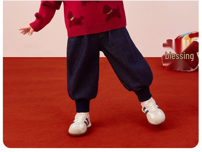 Antibacterial Temperature Lock Kids' Red Sweater - Autumn Pullover for Boys and Girls