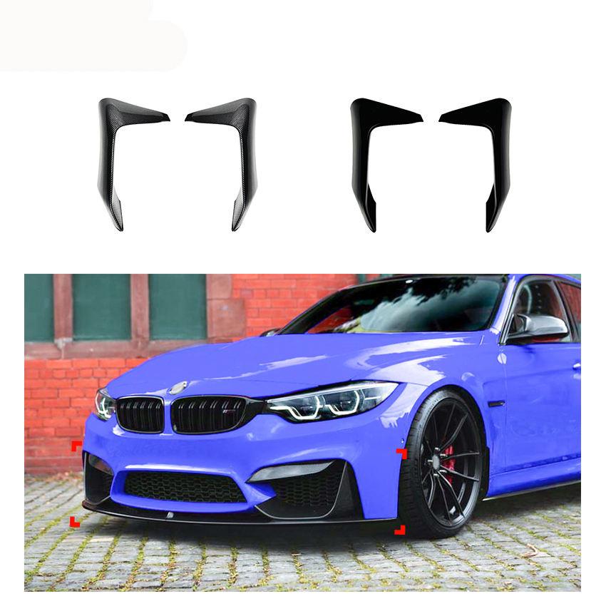 

BMW M3/M4 F80/F82/F83 Front Lip Corner Kit - Modified Style Splitter. Gloss Black