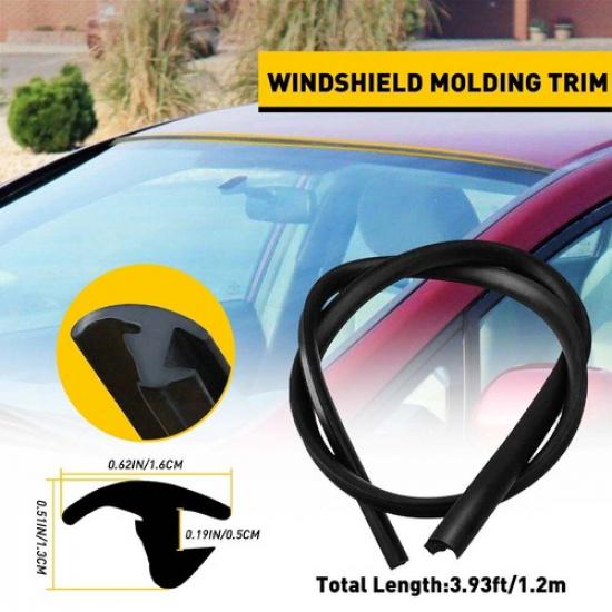 2006-2011 Honda Civic Car Front Windshield Weather Seal Rubber Trim Molding Cover | Black | 4ft | Self-Adhesive | Easy tallation