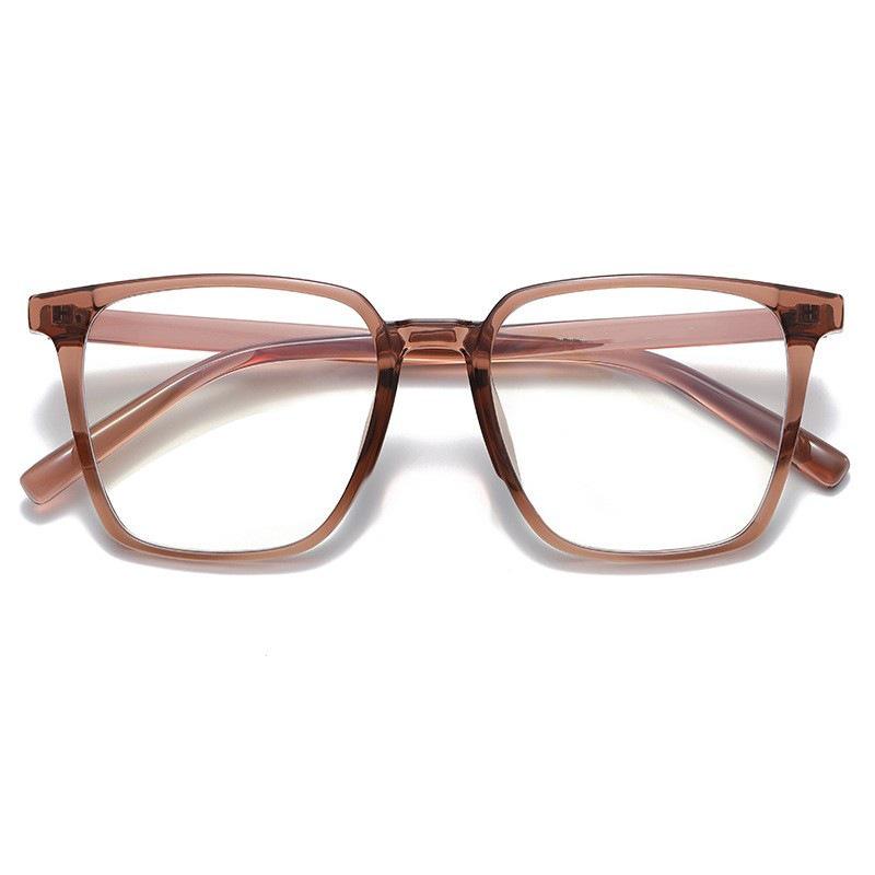 Unisex Retro Square Frame Glasses: Trendy Anti-Blue Light & Nearsighted with Plain Lenses