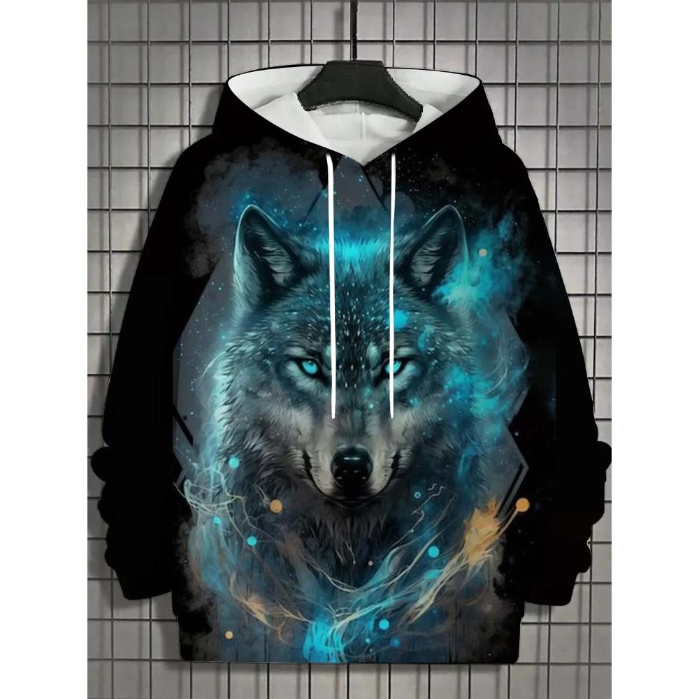 Men's Animal Print Versatile Comfort Hoodie Fashion Hoodies Sweatshirts Men’s