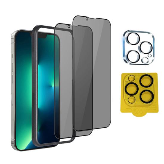 

1 комплект закаленной антибликовой пленки, отпечатков пальцев, защиты от царапин, взрывозащищенного, невидимого, подглядывания, разблокировки, предотвращения экрана из закаленного небьющегося стекла for iPhone 13 Pro Max 4pcs