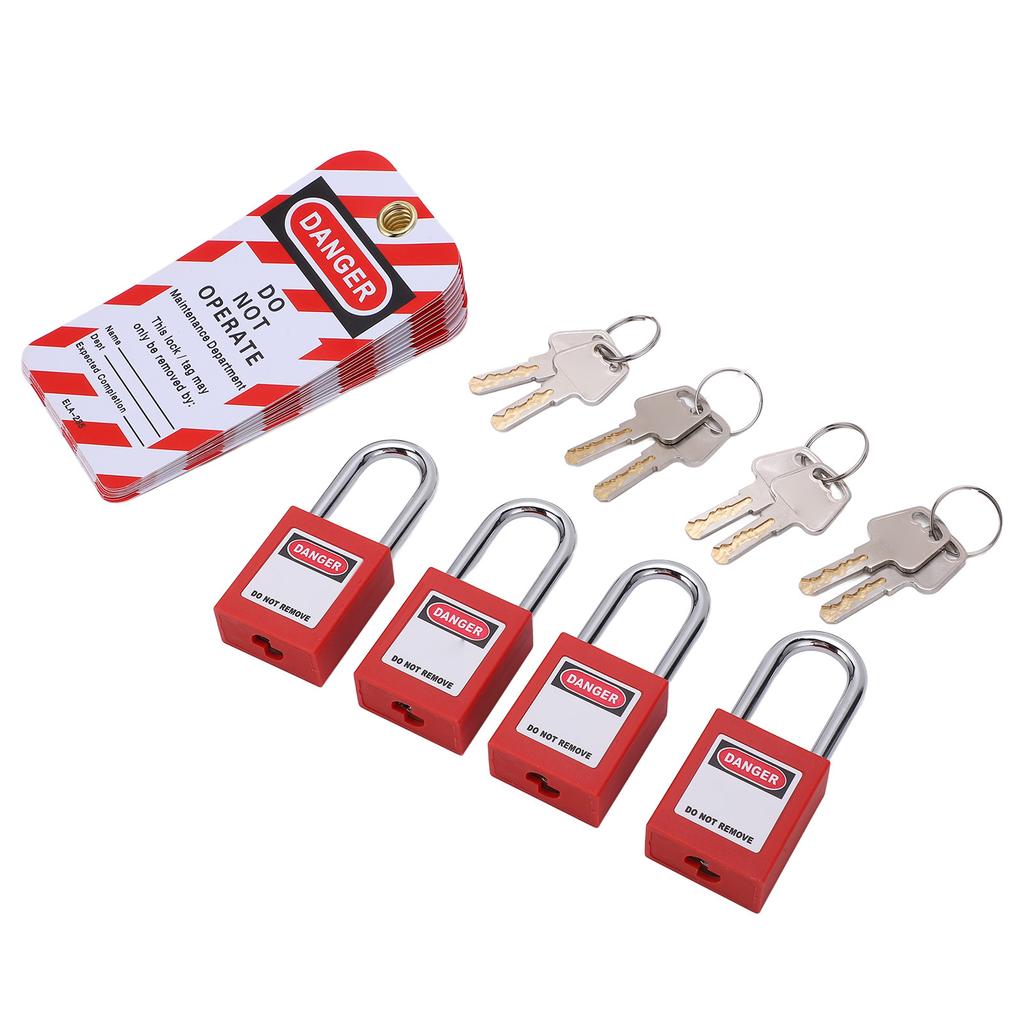 Electrical Lockout Tagout Kit with Safety Padlocks Keys Loto Tags for Industrial Chemical Electric Power