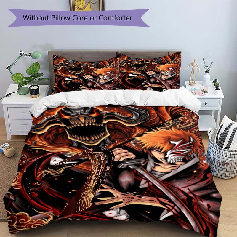 3pcs Duvet Cover Set (1*Duvet Cover + 2*Pillowcase, Without Core), Bleach Print Bedding Set, Bedroom Decor, All‑Season, Gift