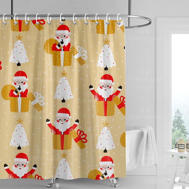 

Домашние шторки для душа ванная Декора водонепроницаемая ткань нескользящий коврик для ванной водопоглощающая штора Современный скандинавский С Рождеством 90x180cm
