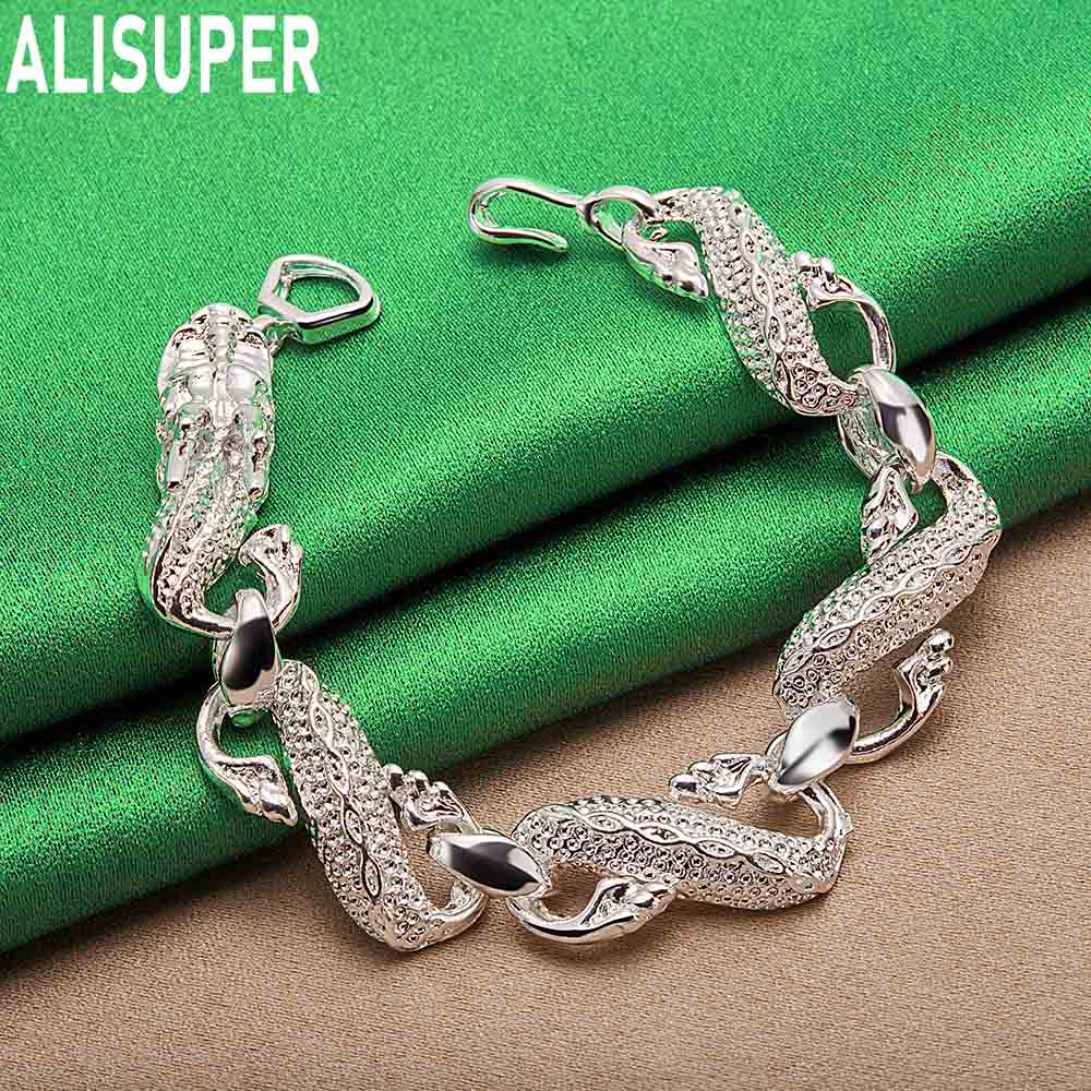 925 Sterling Silver Dragon Side-Show Bracelet - Powerful Gift Jewelry