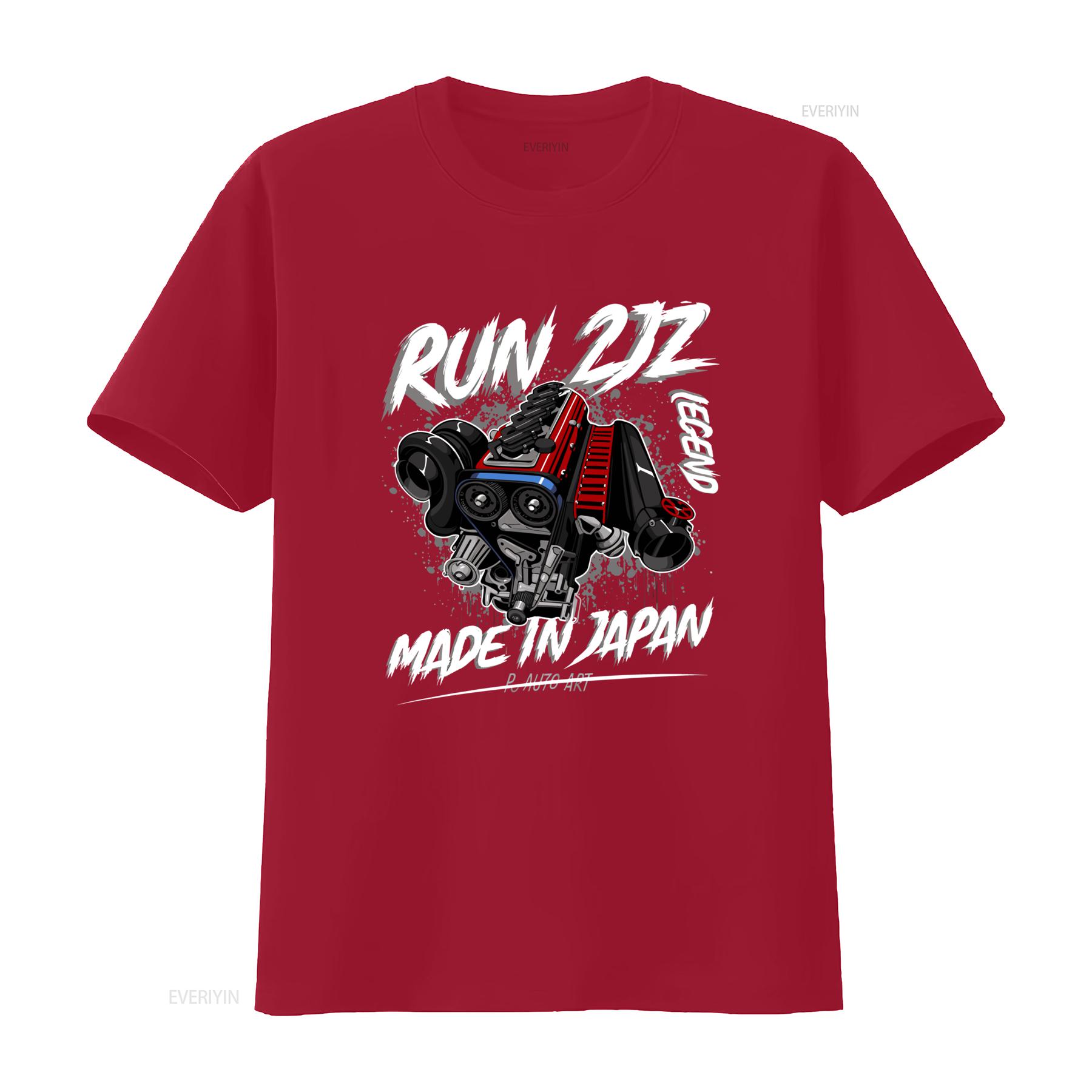 

Cool T Shirt Run 2jz JZ Engine Merch Hipster 100 Cotton Made In Japan Design vintage Washed Soft graphic Versatile Comfortable S