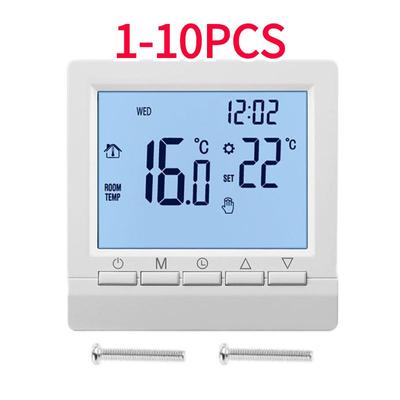 1-10PCS Programmable Gas Boiler Thermostat Water Heating Temperature Regulator Hand Control LCD Thermostat with Kid Lock Smart Home