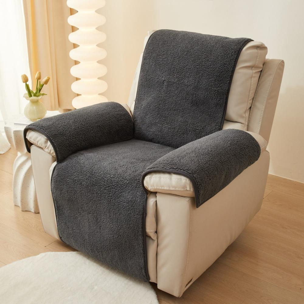 Soft Fluffy Slip Resistant Pet Sofa Cover Plain Color Universal Modern Winter Couch Protector