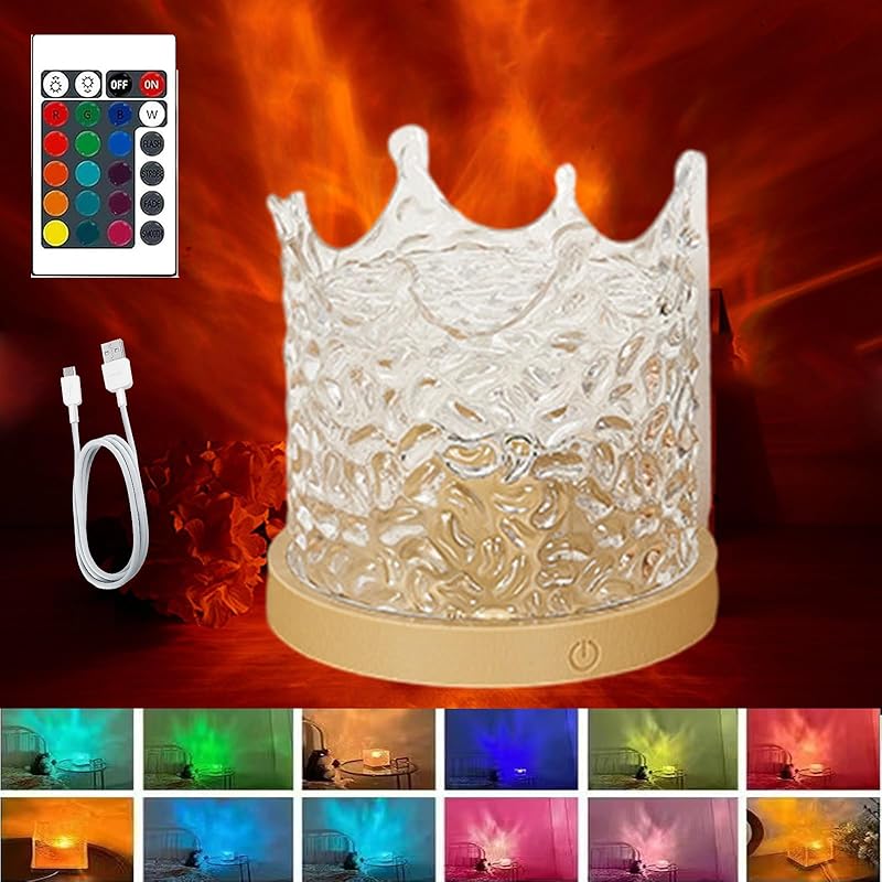 Water Projector Light, LED Water Ripple Aurora, Luminorthe Cube Lamp, LED Water Ripple Northern Aurora Projector, Ocean Aura Water Lamp, 16-Color