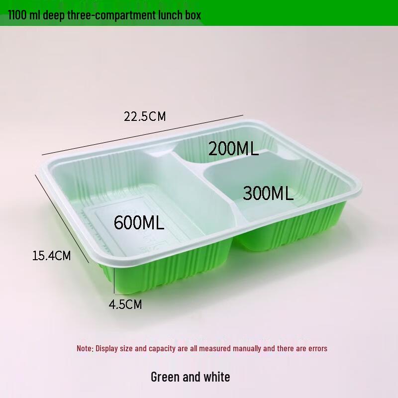 

JINGRX Disposable 3-Compartment Lunch Box with Lid