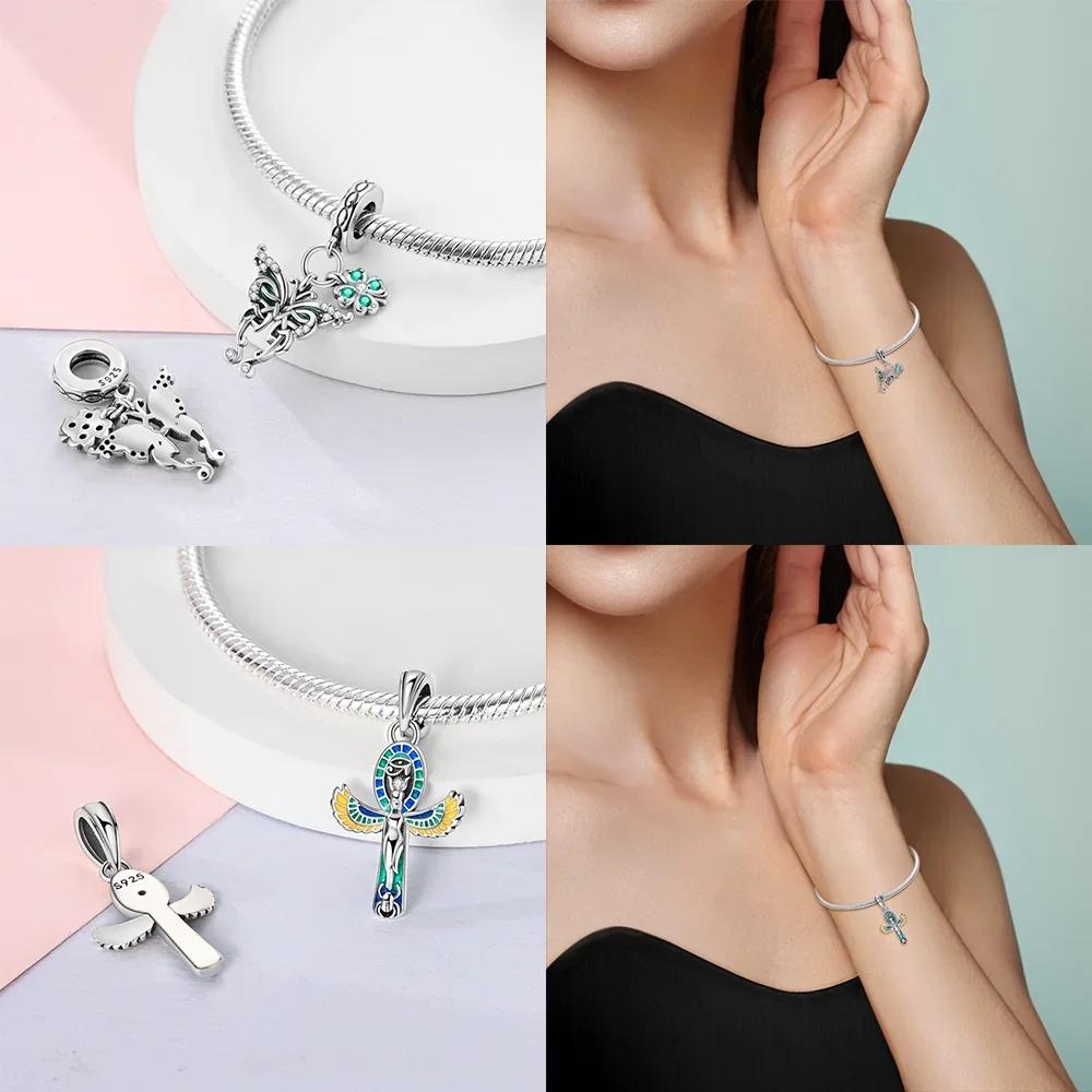 Kupfer Mumien Pyramide Zweiteiliges Set Charm Anhänger Passen Original Charm Armband DIY Perlen Für Frauen Schmuck Geschenk