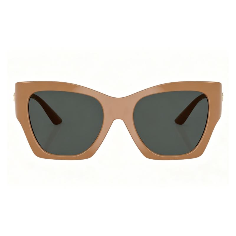 Versace Integrated nose pad design metal irregular shape sunglasses women's khaki 65974395 VE4452551787-Khaki 55