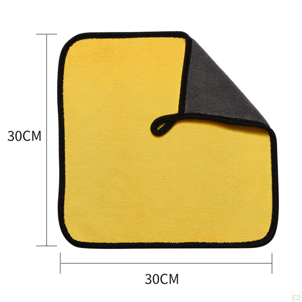 2 Pieces Double Sided Microfiber Car Drying Towel Quick Absorbent Soft Thick Cleaning Cloth