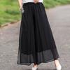 Damen Mode Doppellagige Weite Hosen Exquisite Bestickte Baumwolle Leinen Lässige Hosen