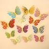 12 Pcs 2 Layer Wings 3D Butterfly Wall Decals Removable Glitter Hollow Butterfly Wall Sticker DIY Room Mural Art