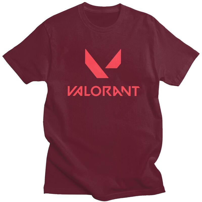 Custom Game Valorant Logo T Shirt for Men Tshirt Tees Short Sleeve Tshirts Loose Fit Clothing