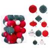 35pcs/set Velvet Christmas Ball Ornament Flocked Hanging Xmas Tree Ball Velvet Pendant Ball For Home Christmas Party Decoration