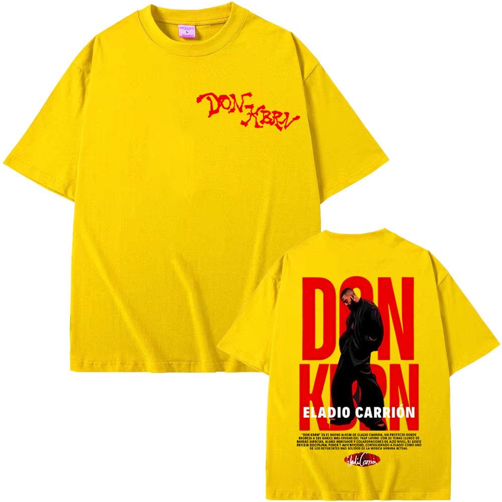 Rapper Eladio Carrion Don Kbrn Album 2025 Tour Print T Shirts Men's Clothing Hip Hop Oversized T-shirt High Quality Cozy T Shirt
