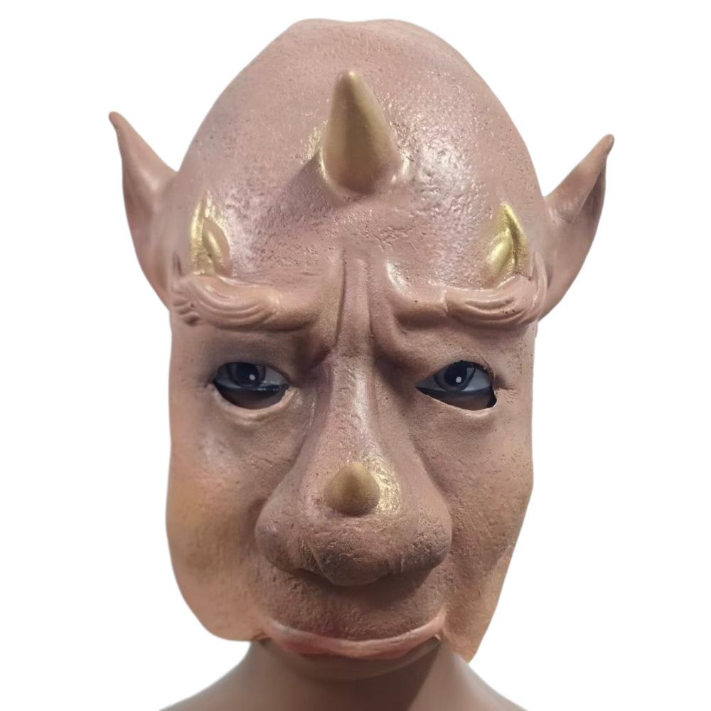 Golden Horned King Mask Halloween Bull Demon Half-Face Mask Journey to the West cos Party costume funny props Golden Horned King