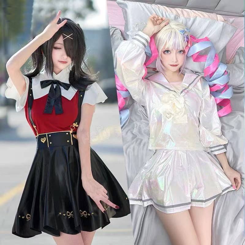 Anime Game Needy Girl Overdose Cosplay Costume Jk Uniform Leather Skirt Set Abyss Kangel Ame Chan Halloween Cosplay Costume