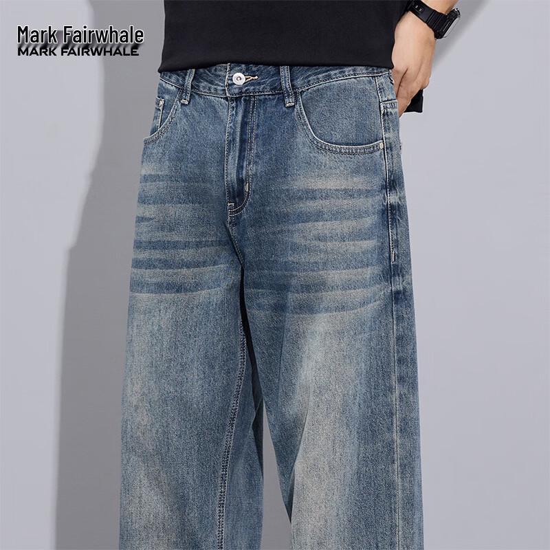 MARK FAIRWHALE Men's Loose Straight-Leg Jeans