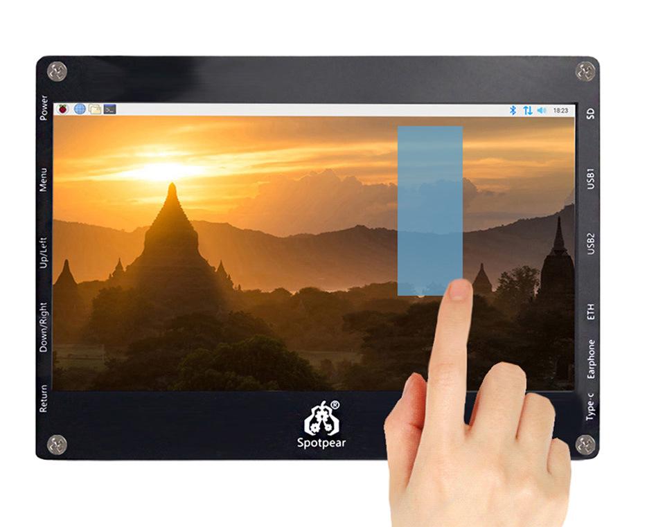Raspberry Pi Zero 7-inch Touch Tablet with RJ45, USB Hub, and Speaker