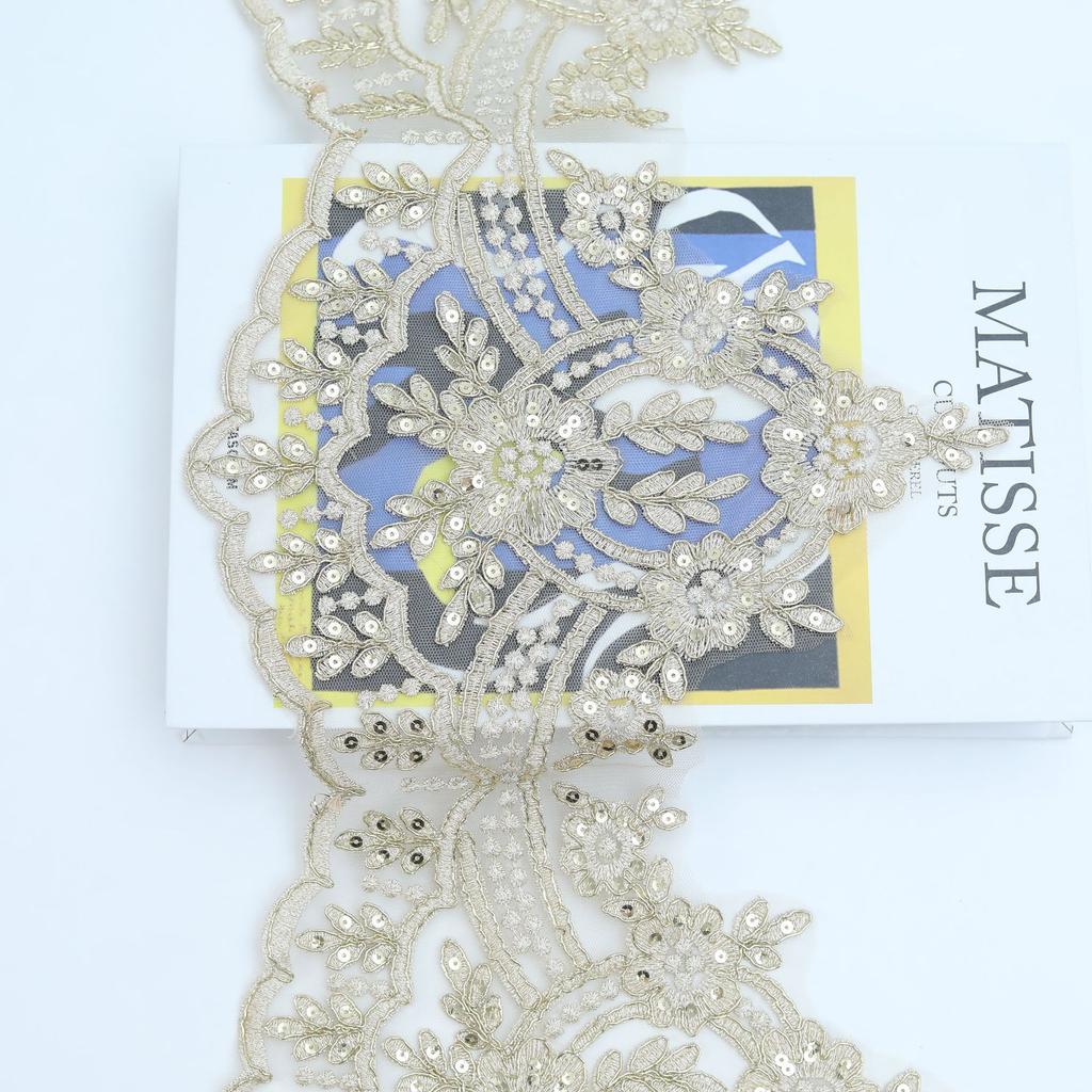 Sequined Car Bone Lace Clothing Accessories Suspenders Bridal Wedding Dress Dance Clothes Handmade Diy Headgear Material