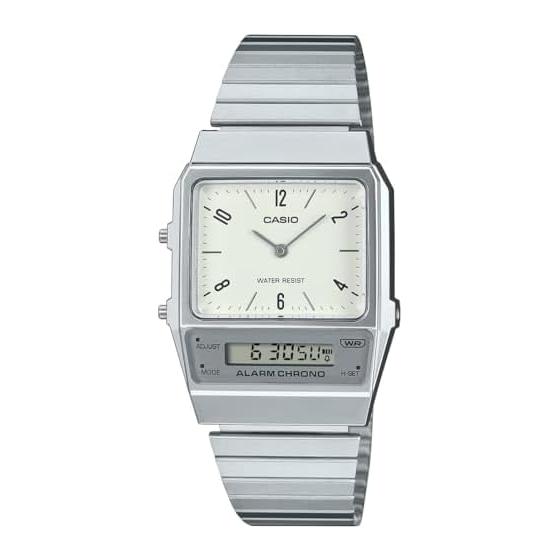 CASIO Ana-Digi AQ-800E-7A2 Cheap Casio Standard Silver Ivory Arabic Index Watch Analog Digital Men s Women s Unisex Digital Ana Waterproof