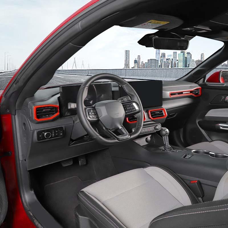  Fit For Ford Mustang 2024 Up ABS Center Console Air Conditioning Vent Decoration Cover Protective Sticker Car Interior Accessories