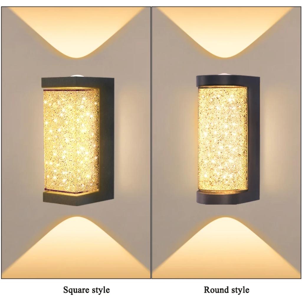 New Modern Outdoor Wall Lamp Crystal  Bedside Lighting Porch Light Waterproof Wall Sconce  Doorway Garden Patio Decoratio