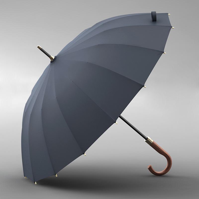 OLYCAT 16-Rib Men's Windproof Business Umbrella, Automatic Straight Handle, Reinforced & Enlarged Design.