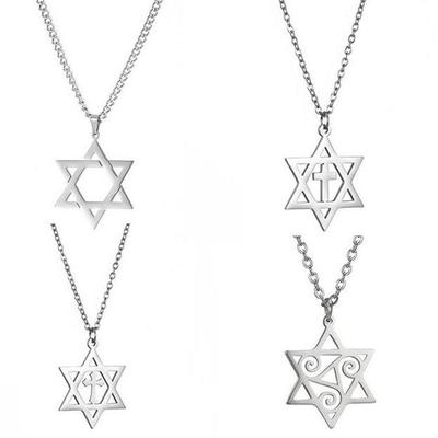 Europäischer Chic Hexagramm Serie Herren Halskette - Edelstahl mit Vergoldung, Unverblassendes Design, Partner-Set.