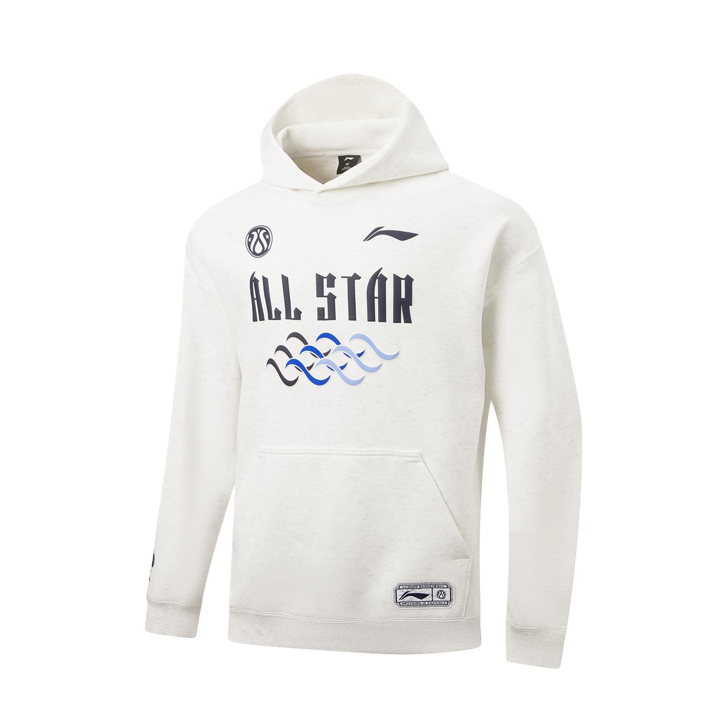 

Li Ning Баскетбольная серия Худи-пуловер Свитшот с принтом букв Мужской свитшот AWDWD33-2 L