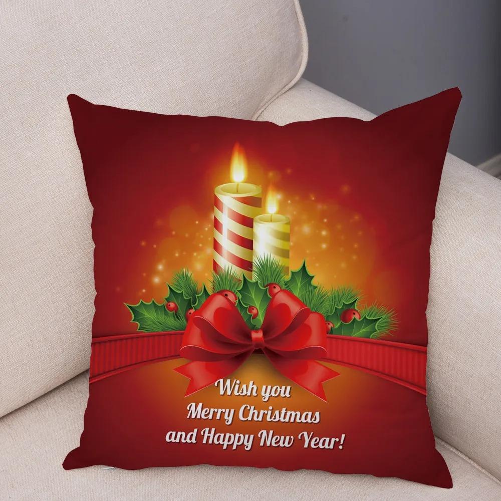 Weihnachts-Themen-Kissenbezüge Auto Zubehör Büro Santa Claus Wohnzimmer Sofa Hause Kissenbezüge