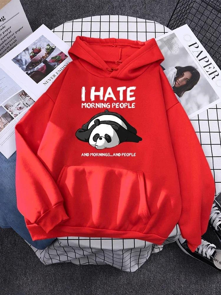 Pullover For Woman Fashion Korean Round Neck Hoodie Female Panda Sleeps Print New Women'S Sweatshirt Warm