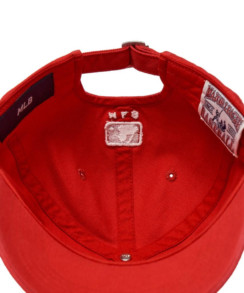 Emelbi Street Oval Cursive Unstructured Ball Cap Ny (Red)