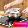 304 Stainless Steel Tempura Frying Pot with Double-Bottom, Oil-Saving, Temperature Control, and Thermometer for Gas and Induction Cookers