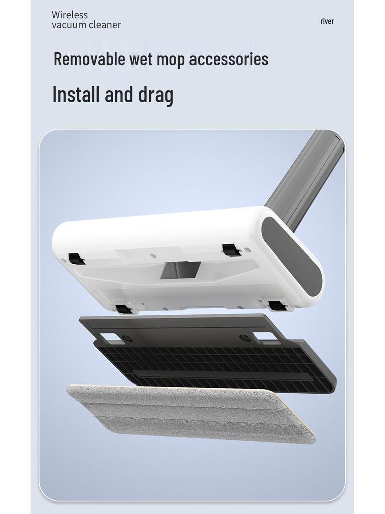 Portable Wireless Vacuum & Mop with Powerful Suction, Silent Operation & Carpet-Friendly Design