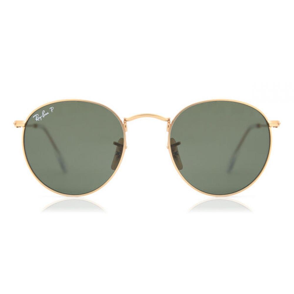 

Ray Ban Rb3447 Круглые Металлические Поляризованные 112 58 Мужские Солнцезащитные Очки Matte Gold/50
