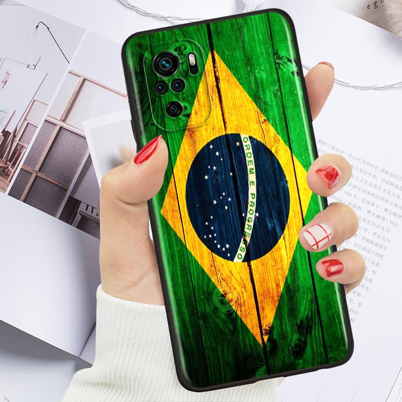 Brazil Brazilian flags Silicone Cover For Xiaomi Redmi Note 10S 10 9 9S 9T 8T 8 7 6 5 Pro Max 5A 4X 4 5G Soft Phone Case